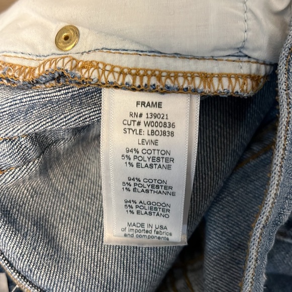 FRAME DENIM LE BOY ANKLE CROPPED RAW SIZE HEM 27 - Picture 14 of 16